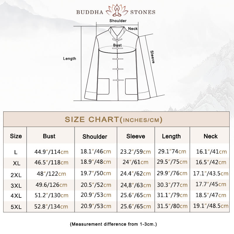Buddha Stones 2点セット 秋 メンズ 唐装 カエルボタン コットン 長袖 シャツ パンツ セット - image 3