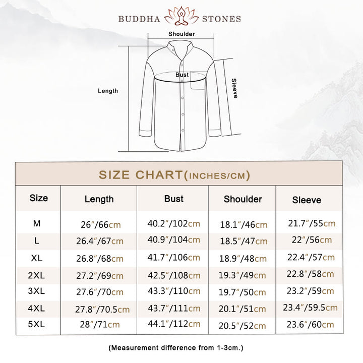 Buddha Stonesメンズ長袖シャツ（ポケット付き、スタンドカラー、快適シャツ） - image 3