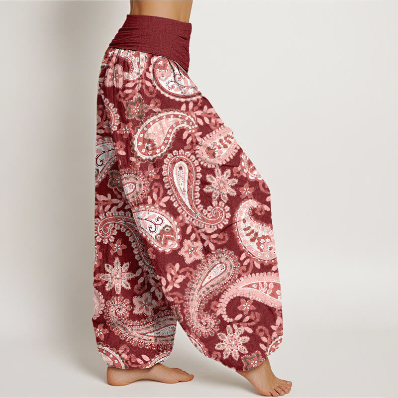 Buddha Stonesコットン カジュアル ペイズリー柄 レディース 伸縮性ウエスト ハーレムパンツ - image 1