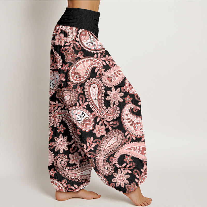 Buddha Stonesコットン カジュアル ペイズリー柄 レディース 伸縮性ウエスト ハーレムパンツ - image 8