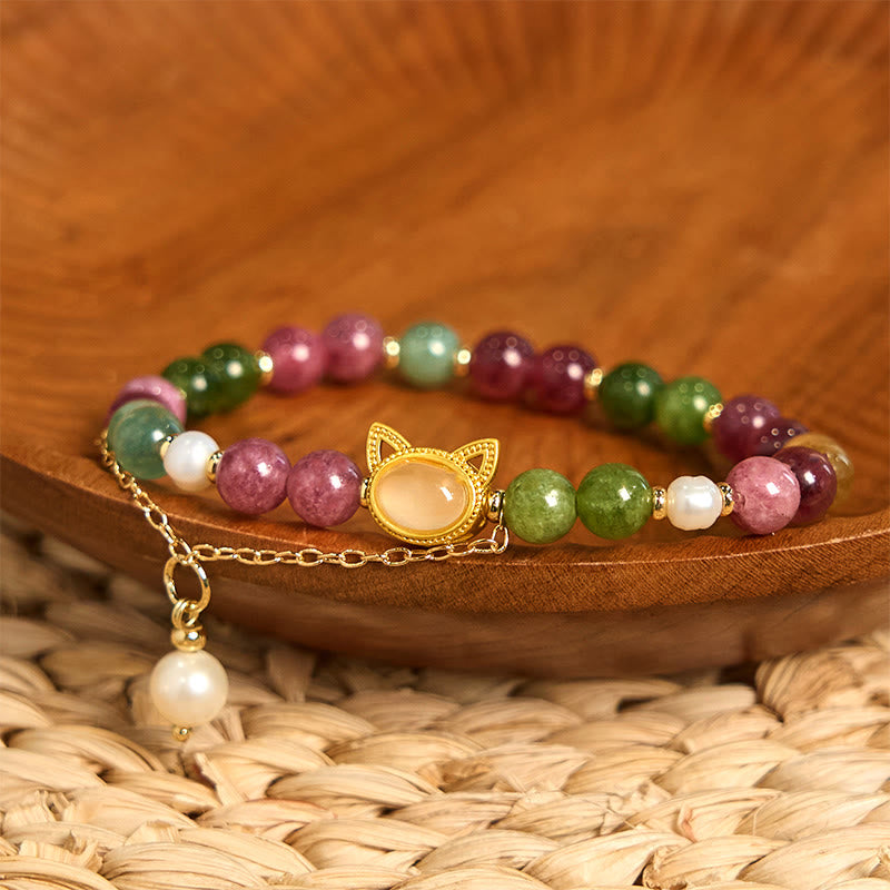 Buddha Stonesカラフルトルマリン 招き猫幸運を呼ぶブレスレット - image 7