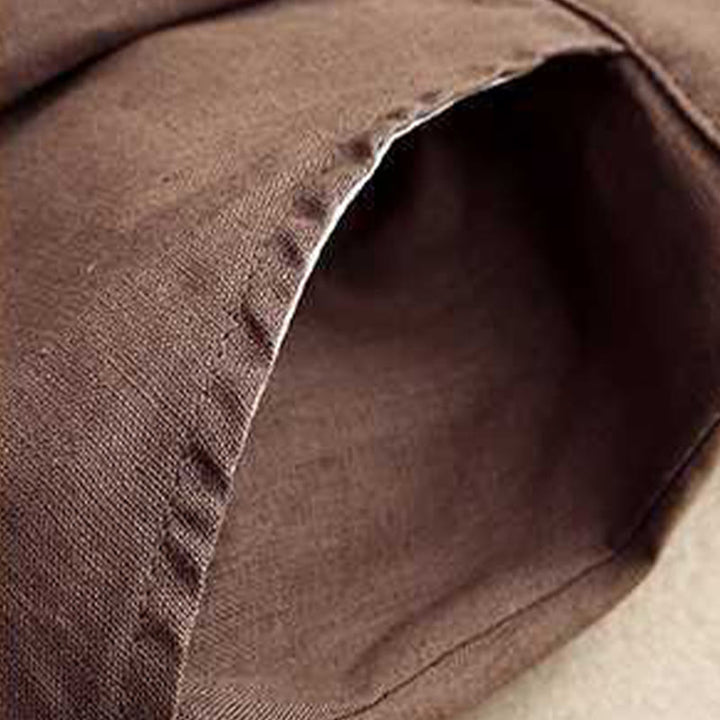 Buddha Stones夏 カジュアル 無地 ジッパーボタン アクリルファイバー カエルボタン レディース ショートパンツ ポケット付き - image 2