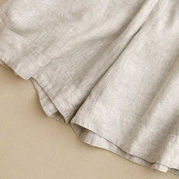 Buddha Stones夏 カジュアル 無地 ジッパーボタン アクリルファイバー カエルボタン レディース ショートパンツ ポケット付き - image 16