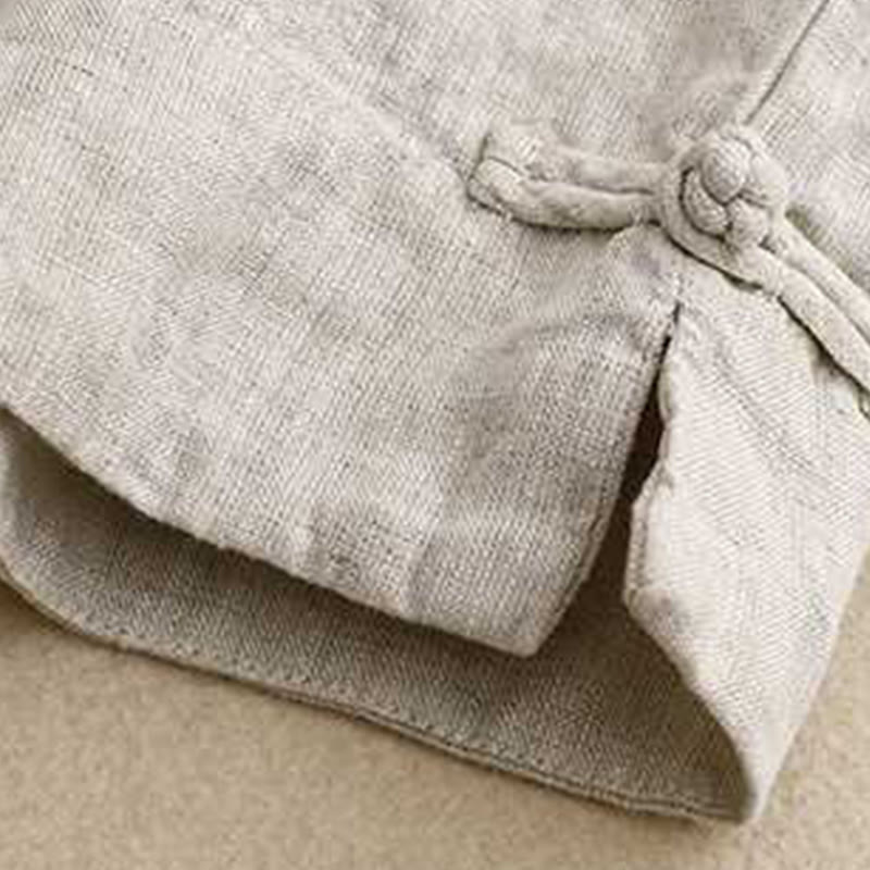 Buddha Stones夏 カジュアル 無地 ジッパーボタン アクリルファイバー カエルボタン レディース ショートパンツ ポケット付き - image 19