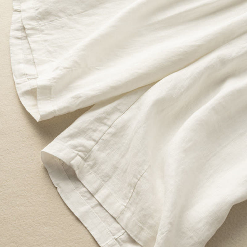 Buddha Stones夏 カジュアル 無地 ジッパーボタン コットンリネン レディース ショートパンツ ポケット付き - image 11