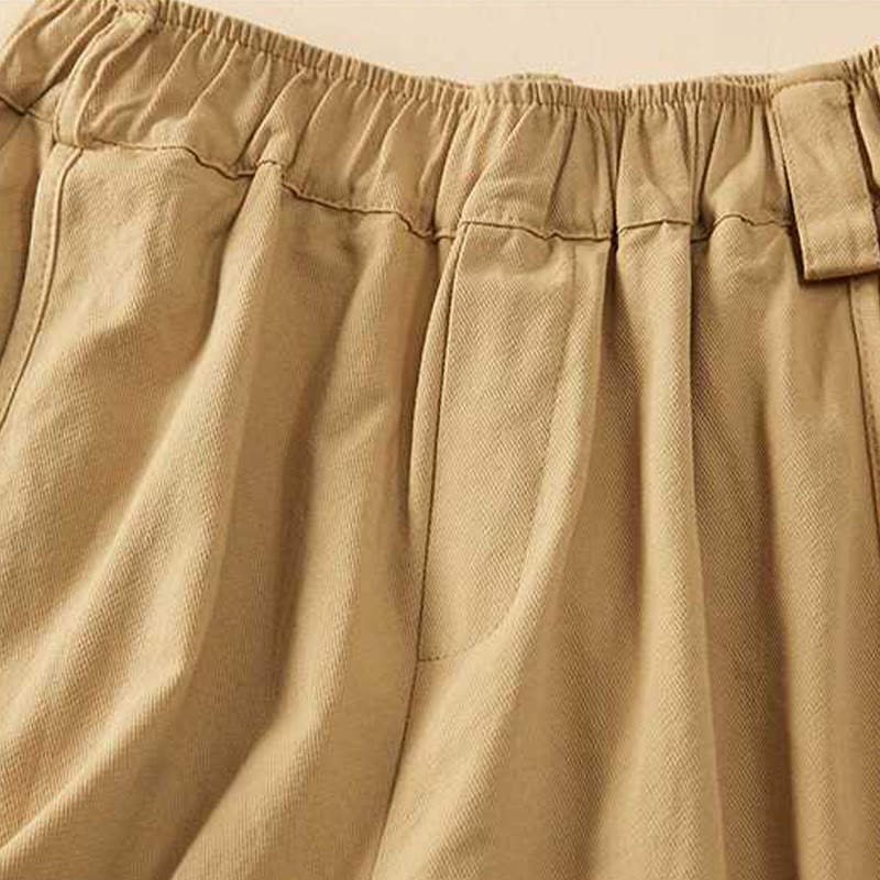 Buddha Stones夏 カジュアル ゆったり 無地 コットン レディース ショートパンツ ポケット付き - image 3