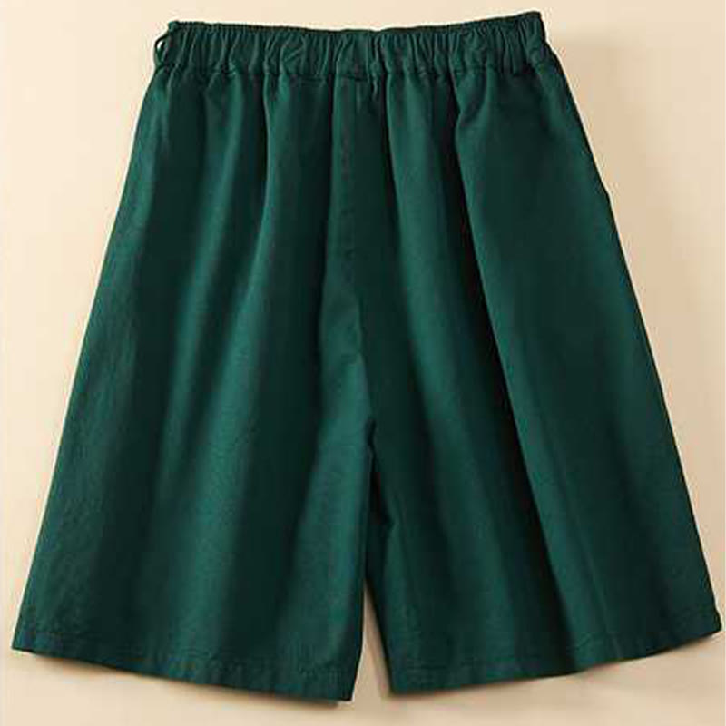 Buddha Stones夏 カジュアル ゆったり 無地 コットン レディース ショートパンツ ポケット付き - image 8