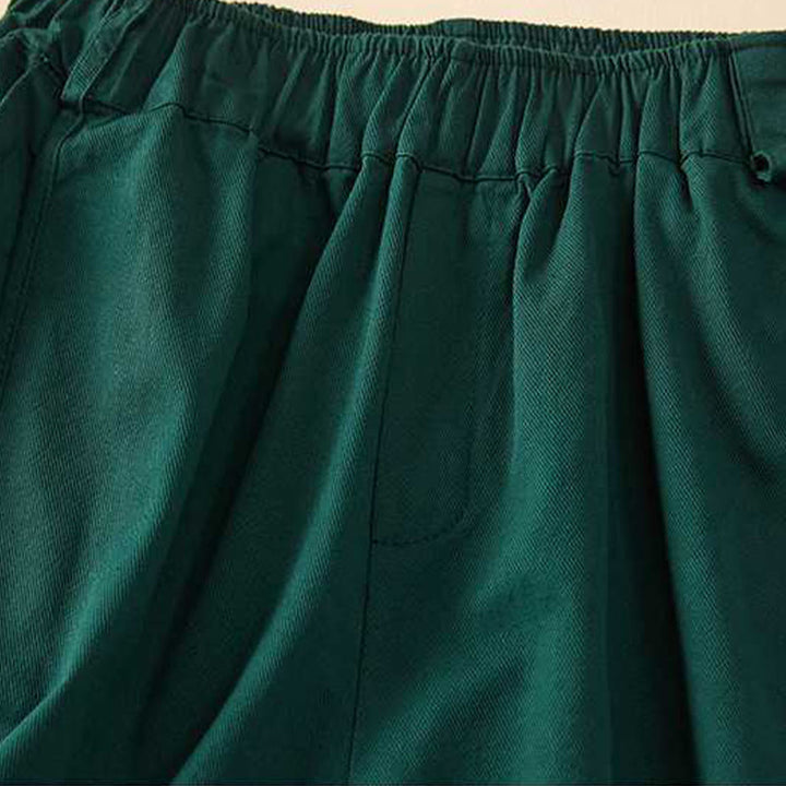 Buddha Stones夏 カジュアル ゆったり 無地 コットン レディース ショートパンツ ポケット付き - image 13