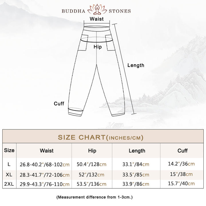 Buddha Stonesカジュアル 無地 リネン レディース パンツ ポケット付き - image 3