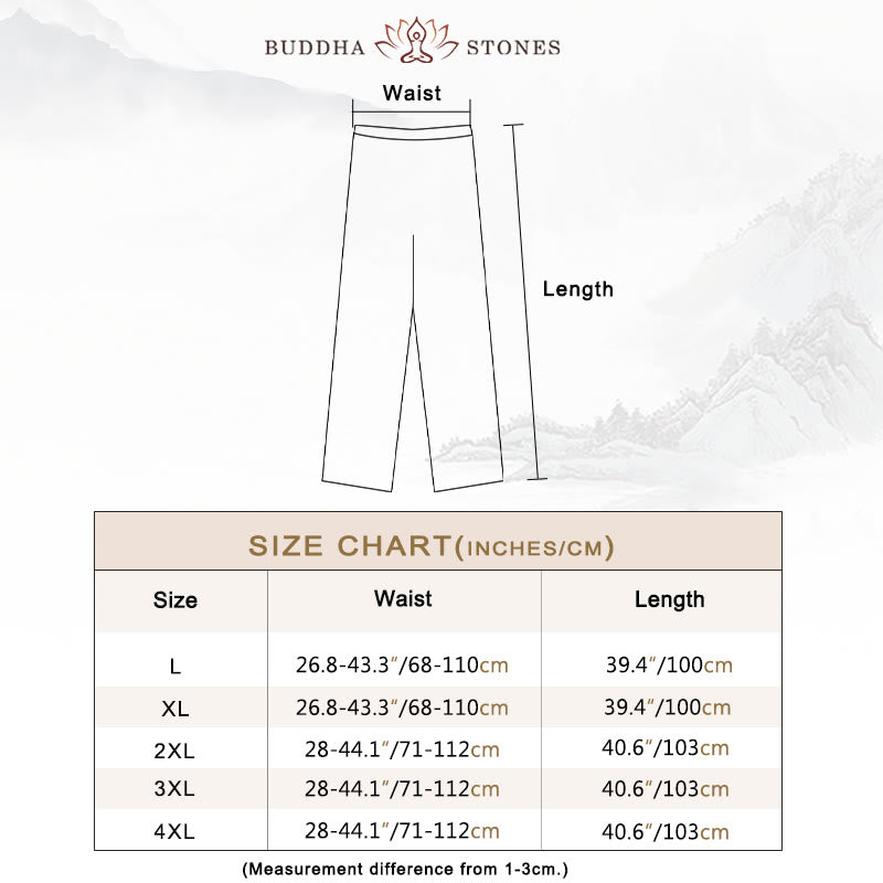 Buddha Stones 2点セット 無地 唐装 メンズ フロッグボタン 長袖 シャツ パンツ セット - image 3