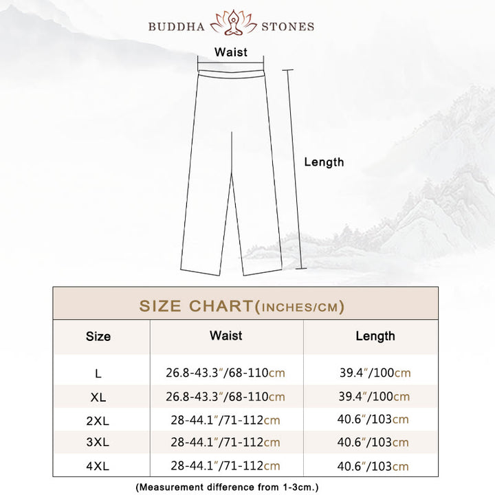 Buddha Stones 2点セット 無地 唐装 メンズ フロッグボタン 長袖 シャツ パンツ セット - image 3