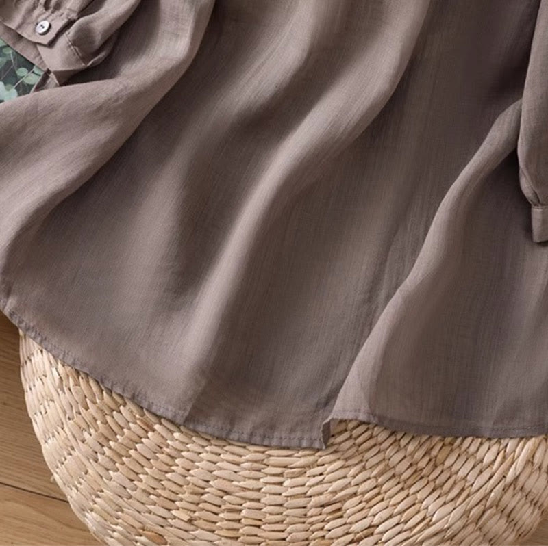 Buddha Stonesカジュアル シンメトリー 刺繍 レディース クルーネックデザイン 半袖 スパンデックス Tシャツ - image 23