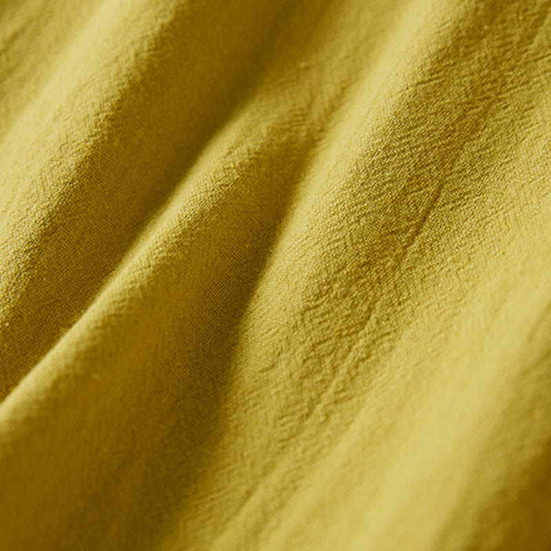 Buddha Stonesヴィンテージ刺繍 フロッグボタン 半袖 ハイウエスト コットンリネン レディース ミディドレス - image 4