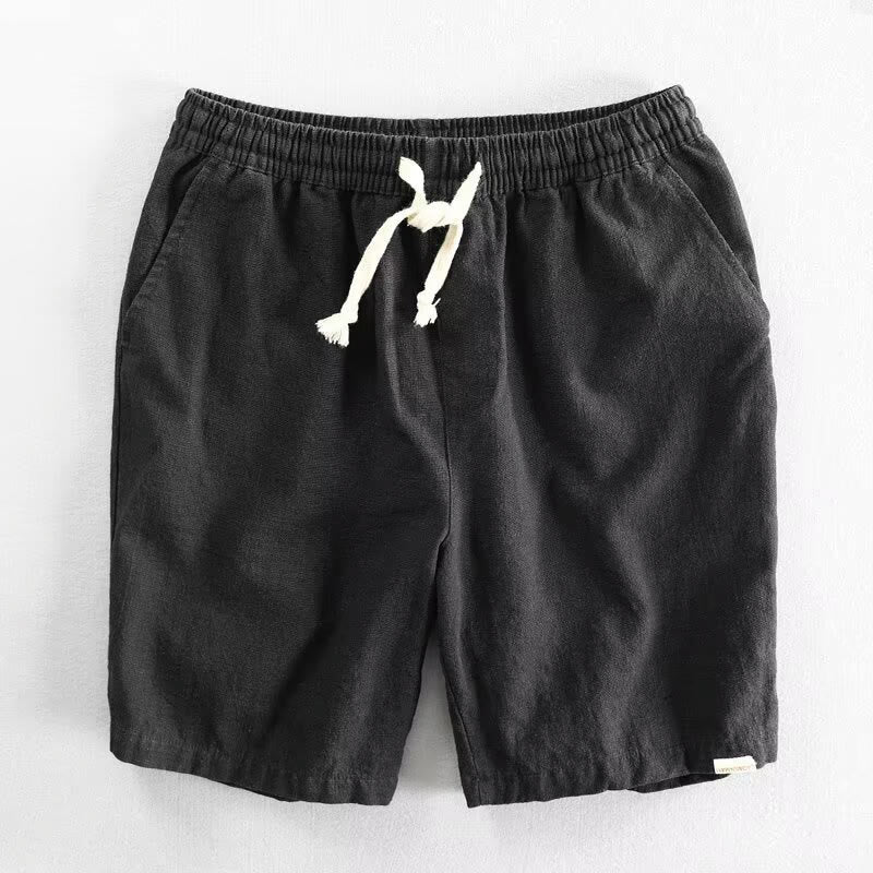 Buddha Stonesドローストリング 伸縮性ウエスト コットン メンズ ショートパンツ ポケット付き - 黒 - US/UK/AU40、EU50（3XL） - image 3