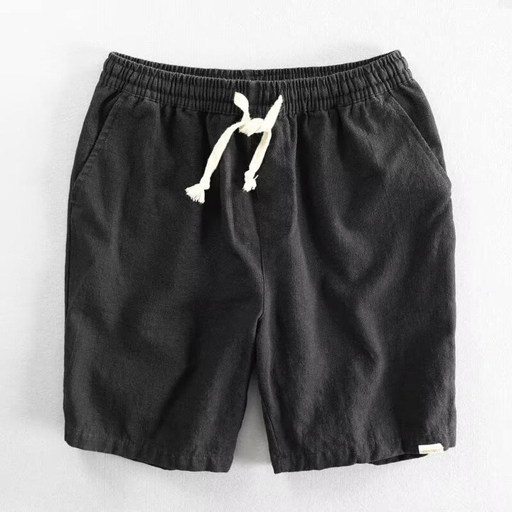 Buddha Stonesドローストリング 伸縮性ウエスト コットン メンズ ショートパンツ ポケット付き - 黒 - US/UK/AU40、EU50（3XL） - image 3
