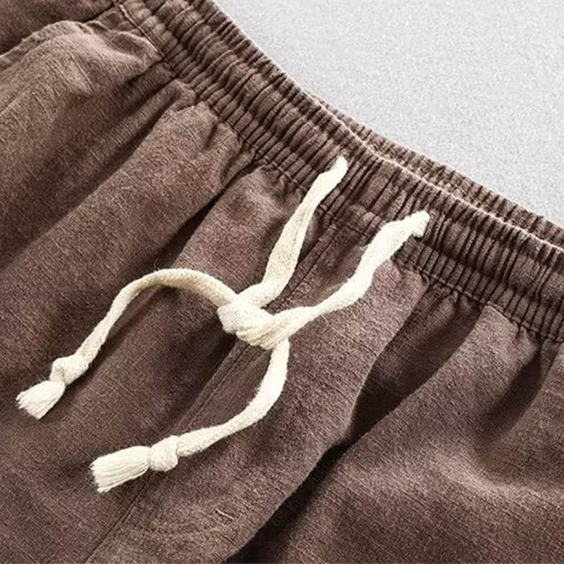 Buddha Stonesドローストリング 伸縮性ウエスト コットン メンズ ショートパンツ ポケット付き - image 5