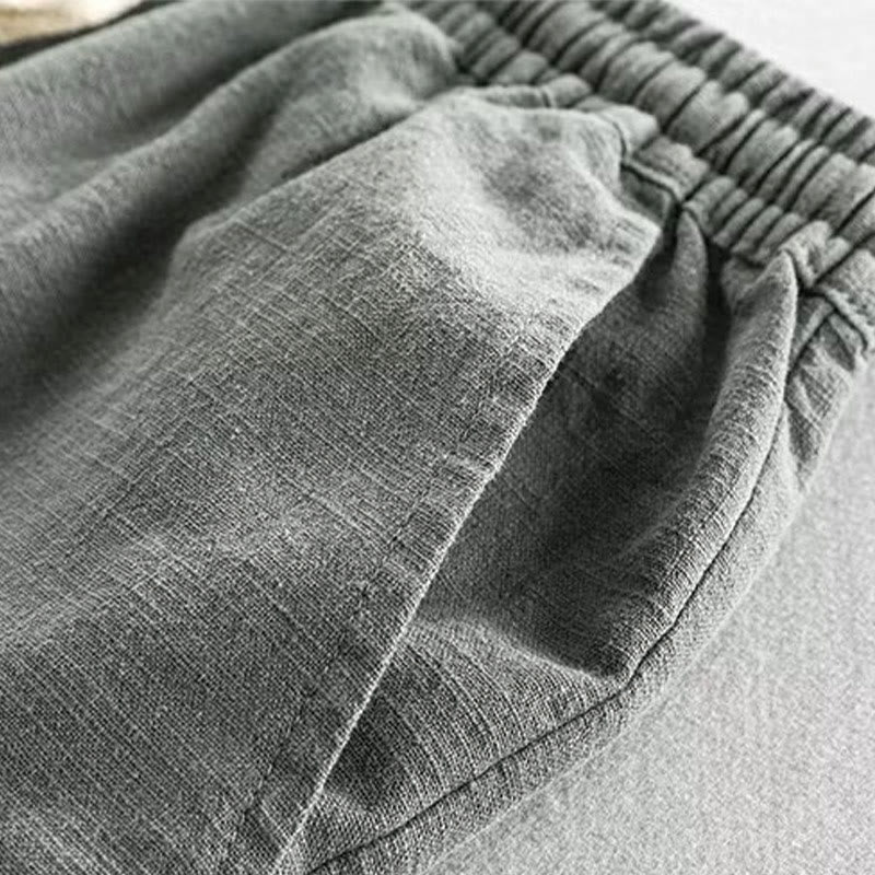Buddha Stonesドローストリング 伸縮性ウエスト コットン メンズ ショートパンツ ポケット付き - image 2