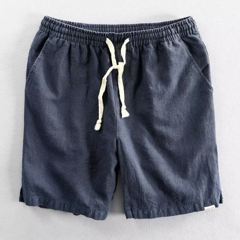 Buddha Stonesドローストリング 伸縮性ウエスト コットン メンズ ショートパンツ ポケット付き - 海軍 - US/UK/AU40、EU50（3XL） - image 7