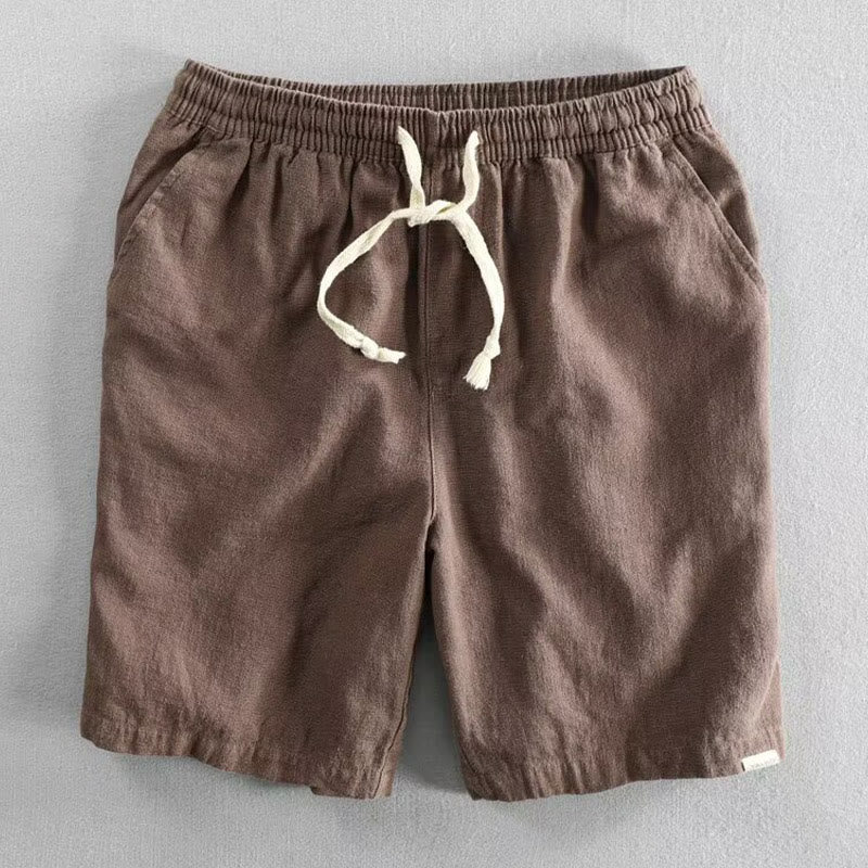 Buddha Stonesドローストリング 伸縮性ウエスト コットン メンズ ショートパンツ ポケット付き - サドルブラウン - US/UK/AU40、EU50（3XL） - image 4