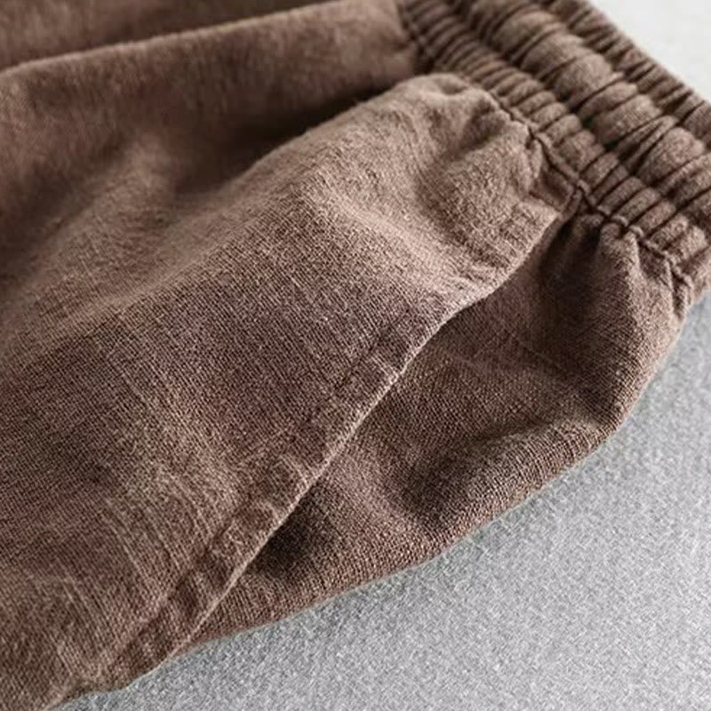 Buddha Stonesドローストリング 伸縮性ウエスト コットン メンズ ショートパンツ ポケット付き - image 6