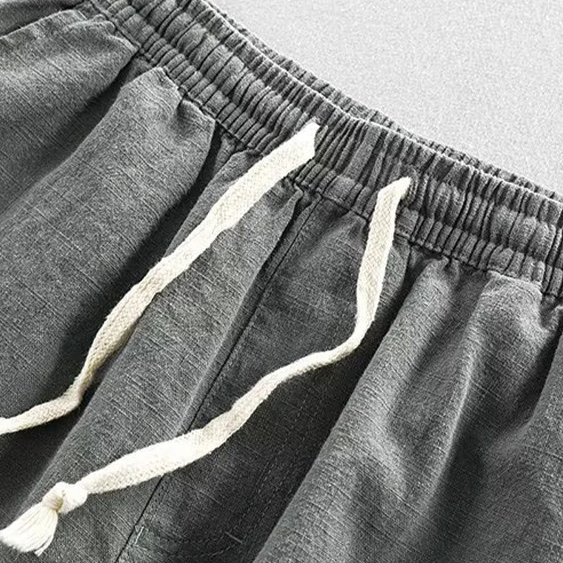 Buddha Stonesドローストリング 伸縮性ウエスト コットン メンズ ショートパンツ ポケット付き - image 1