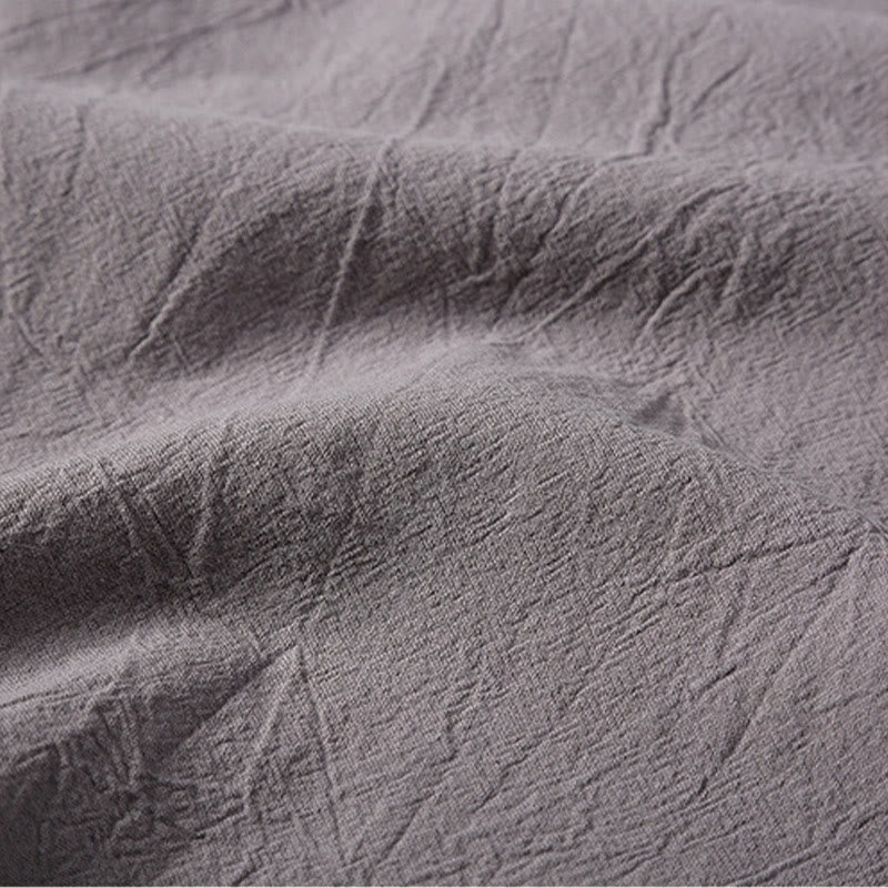 Buddha Stones 2点セット 無地 ノッチカラー 半袖 Tシャツ ショートパンツ ポケット付き コットンリネン メンズ 瞑想用クロスセット - image 18