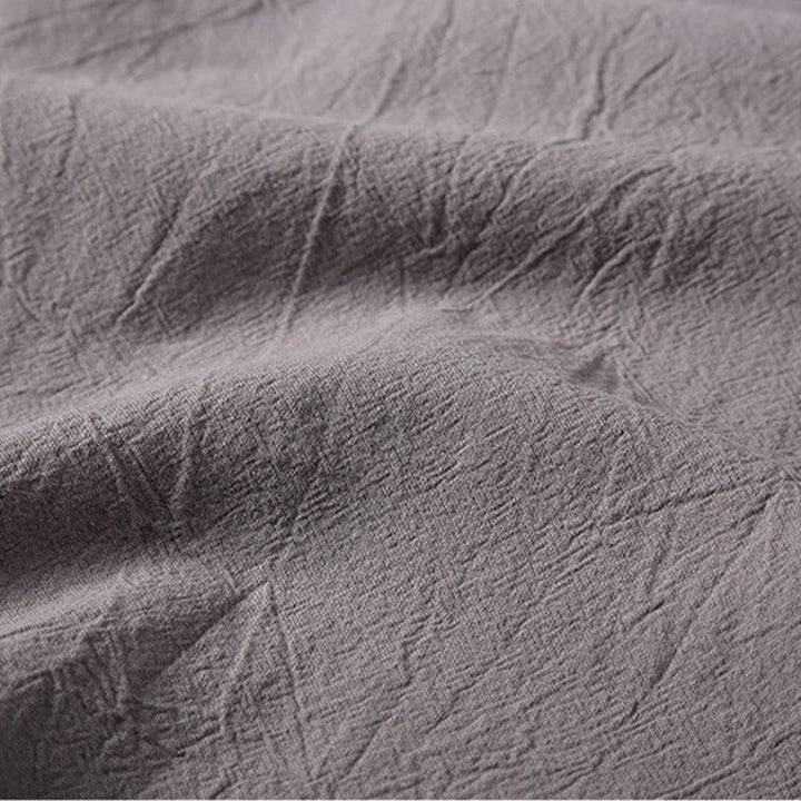 Buddha Stones 2点セット 無地 ノッチカラー 半袖 Tシャツ ショートパンツ ポケット付き コットンリネン メンズ 瞑想用クロスセット - image 18