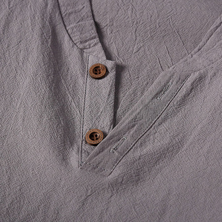 Buddha Stones 2点セット 無地 ノッチカラー 半袖 Tシャツ ショートパンツ ポケット付き コットンリネン メンズ 瞑想用クロスセット - image 9