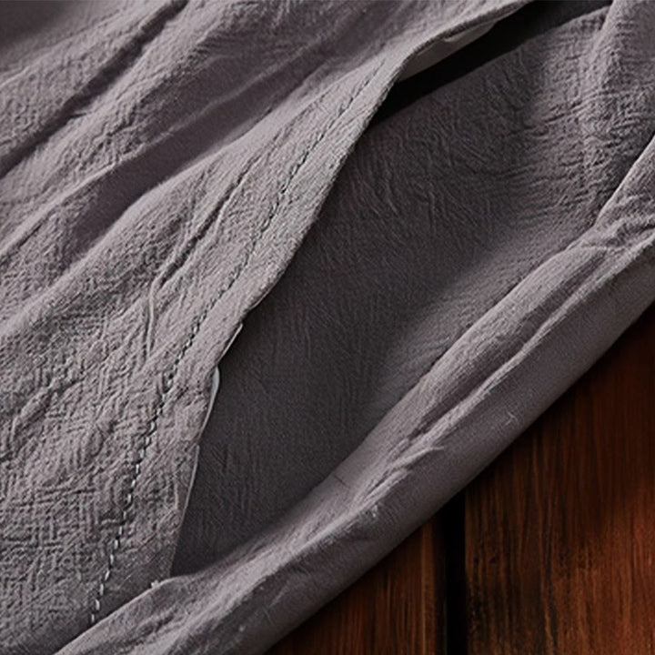 Buddha Stones 2点セット 無地 ノッチカラー 半袖 Tシャツ ショートパンツ ポケット付き コットンリネン メンズ 瞑想用クロスセット - image 16