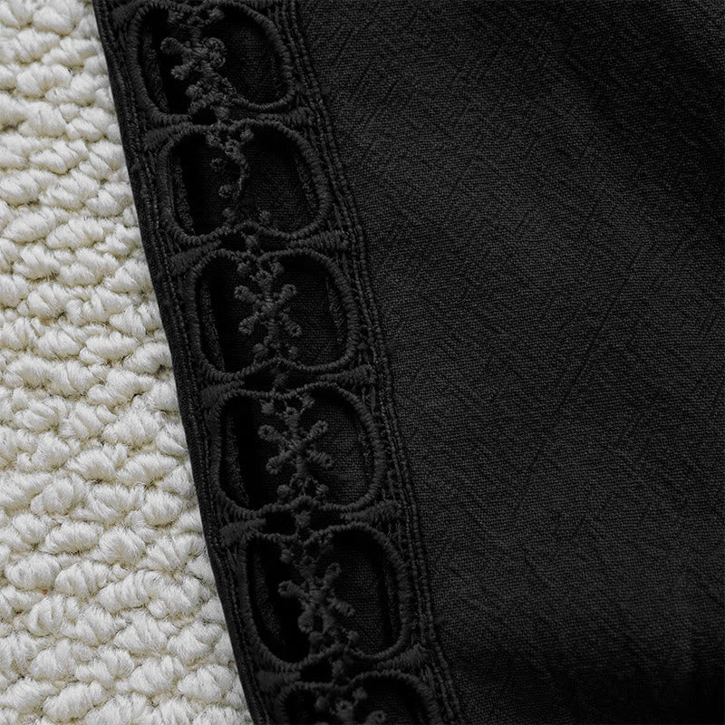 Buddha Stones夏 無地 つなぎ デザイン コットン リネン レディース パンツ ポケット付き - image 12