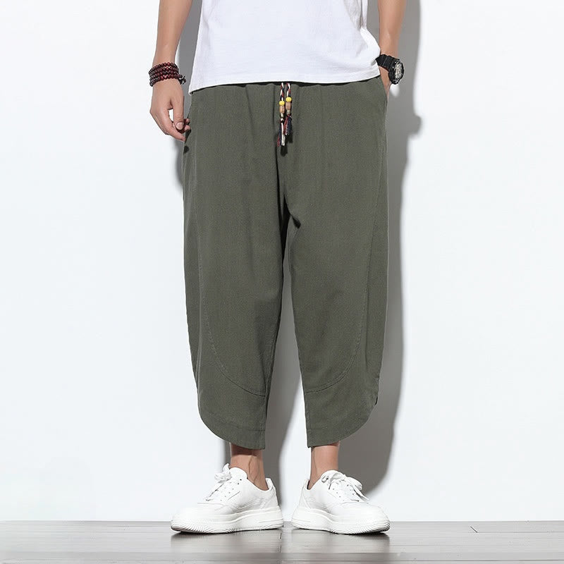 Buddha Stonesカジュアル サマー ドローストリング 7-8丈 メンズ ハーレムパンツ ポケット付き - image 31