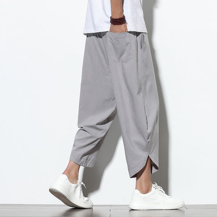Buddha Stonesカジュアル サマー ドローストリング 7-8丈 メンズ ハーレムパンツ ポケット付き - image 3
