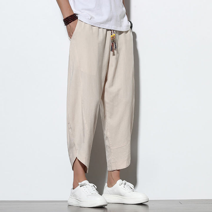 Buddha Stonesカジュアル サマー ドローストリング 7-8丈 メンズ ハーレムパンツ ポケット付き - image 14