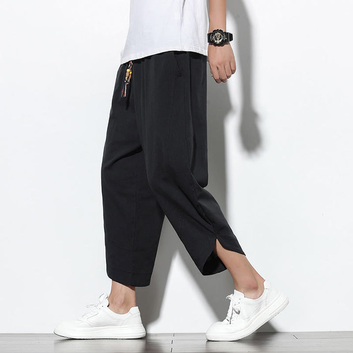 Buddha Stonesカジュアル サマー ドローストリング 7-8丈 メンズ ハーレムパンツ ポケット付き - 黒 - US/UK/AU46、 EU56 (5XL) - image 17