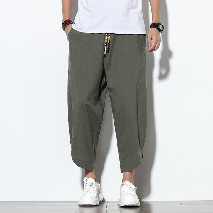 Buddha Stonesカジュアル サマー ドローストリング 7-8丈 メンズ ハーレムパンツ ポケット付き - image 32