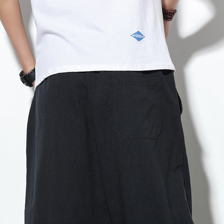 Buddha Stonesカジュアル サマー ドローストリング 7-8丈 リネン メンズ ハーレムパンツ ポケット付き - image 27