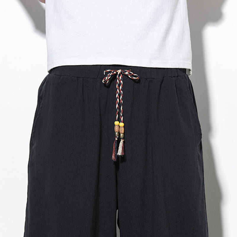 Buddha Stonesカジュアル サマー ドローストリング 7-8丈 メンズ ハーレムパンツ ポケット付き - image 26