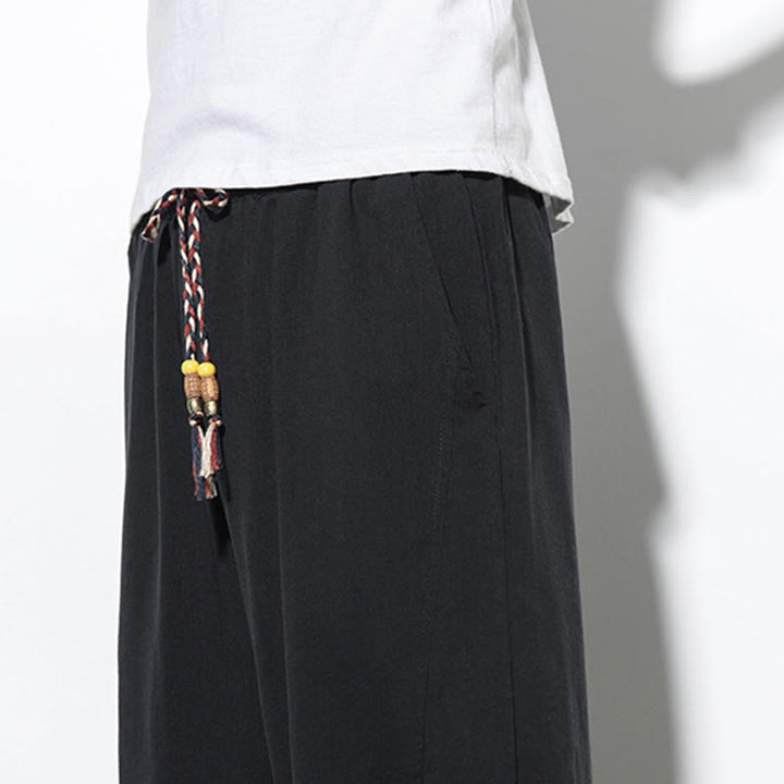 Buddha Stonesカジュアル サマー ドローストリング 7-8丈 メンズ ハーレムパンツ ポケット付き - image 28