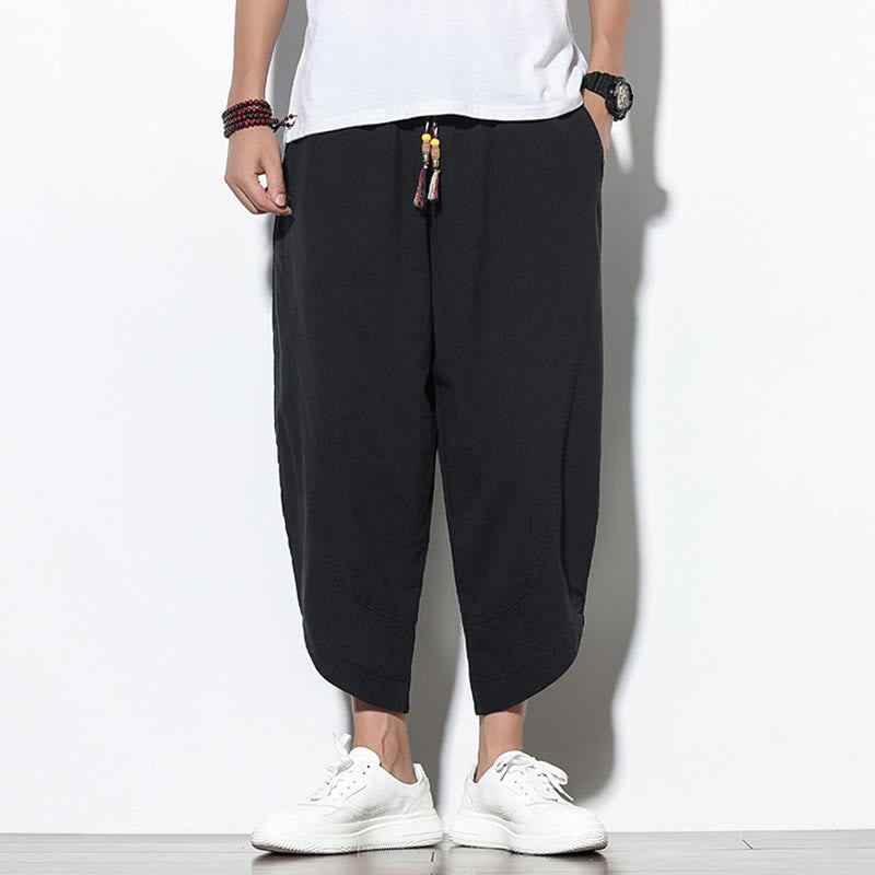 Buddha Stonesカジュアル サマー ドローストリング 7-8丈 メンズ ハーレムパンツ ポケット付き - image 18