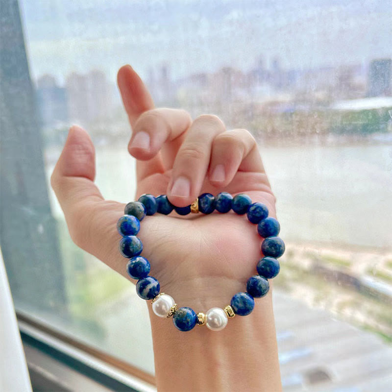 Buddha Stonesラズライト ラピスラズリ ビーズ セレニティ バランス ブレスレット - image 8