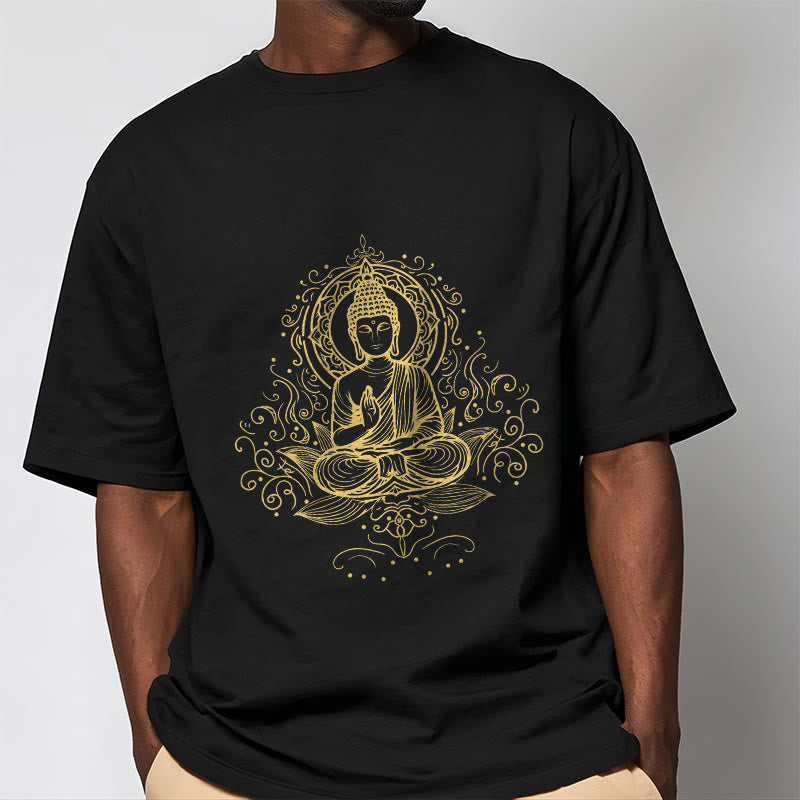 Buddha Stones、蓮の花、つる、瞑想、仏陀のTシャツ - image 4