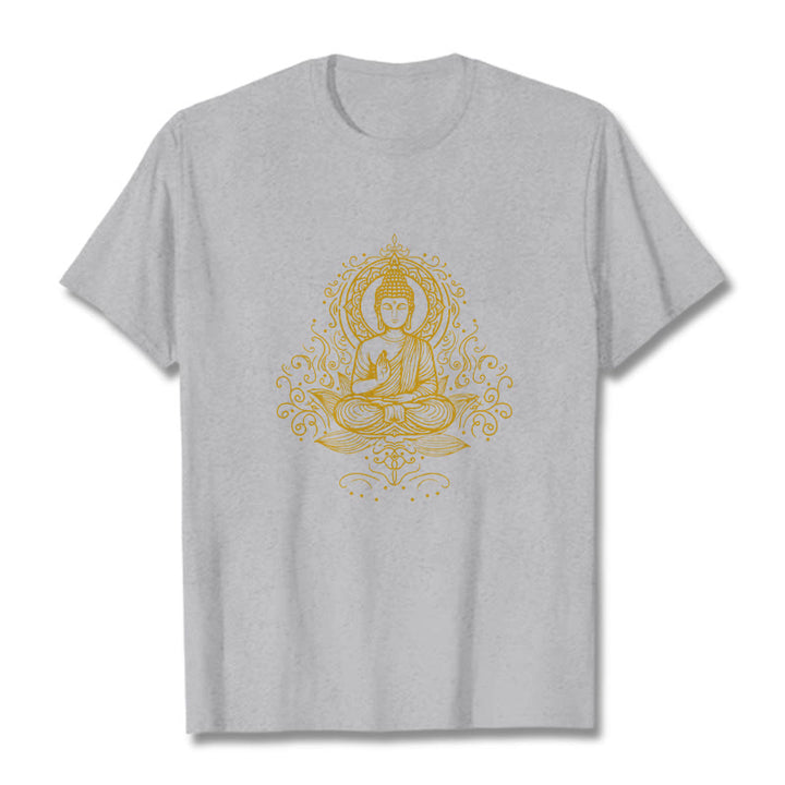 Buddha Stones、蓮の花、つる、瞑想、仏陀のTシャツ - ライトグレー - 2XL - image 20