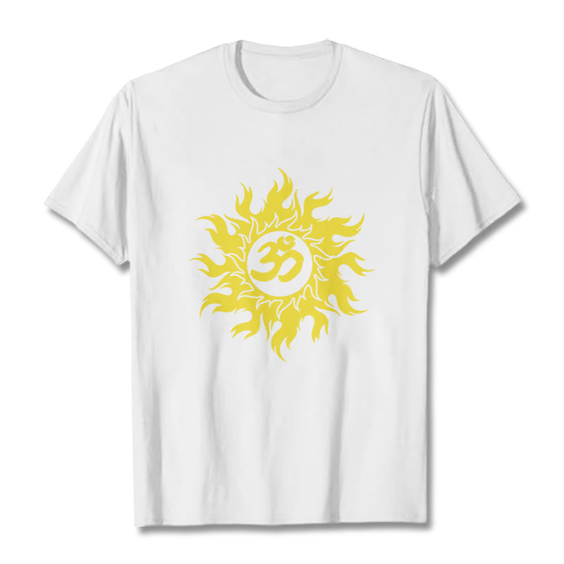Buddha Stones OM マントラ サンスクリット ゴールド サン T シャツ T シャツ - 白 - 2XL - image 5