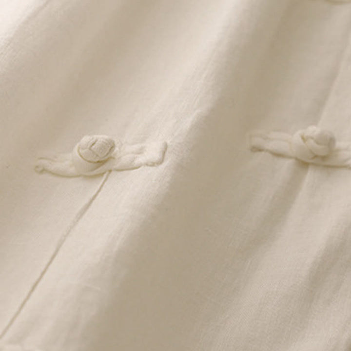 Buddha Stonesカジュアル 無地 フロッグボタンデザイン 7-8丈 コットンリネン レディース ハーレムパンツ ポケット付き - image 12