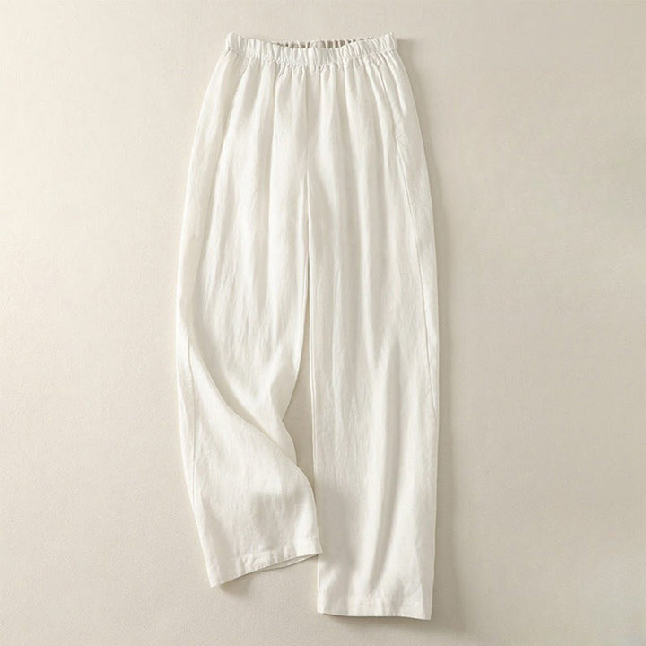 Buddha Stonesデイリー 無地 シンプルデザイン コットンリネン レディース パンツ ポケット付き - 白 - US8-10，UK/AU12-14，EU40-42 (2XL) - image 19