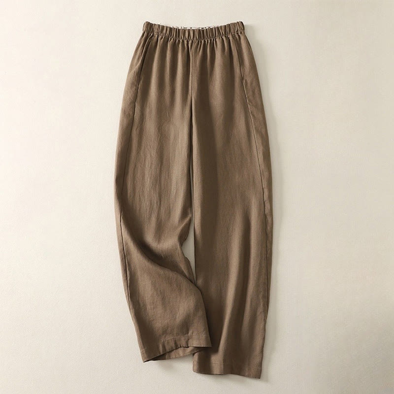Buddha Stonesデイリー 無地 シンプルデザイン コットンリネン レディース パンツ ポケット付き - ペルー - US8-10，UK/AU12-14，EU40-42 (2XL) - image 7