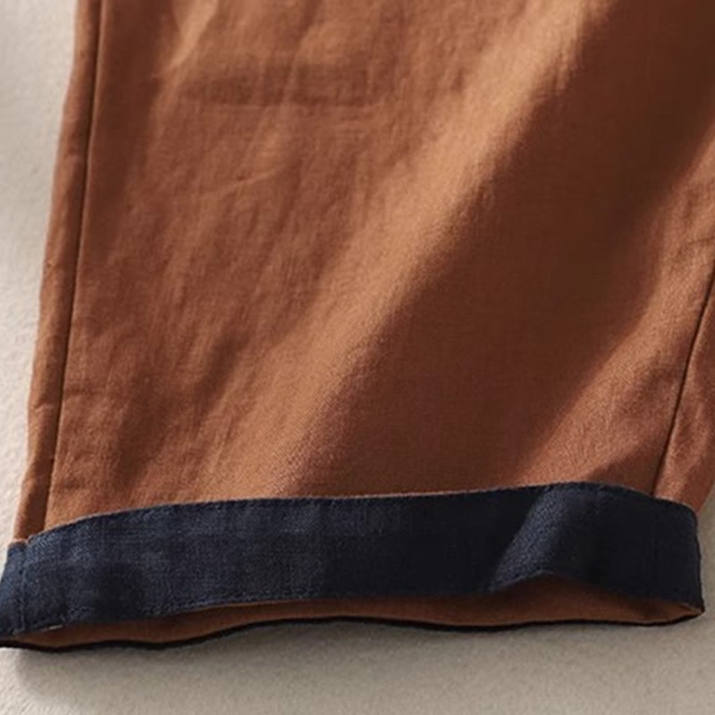Buddha Stones通勤用カラーコントラストドローストリング7-8丈レディースパンツ（ポケット付き） - image 21
