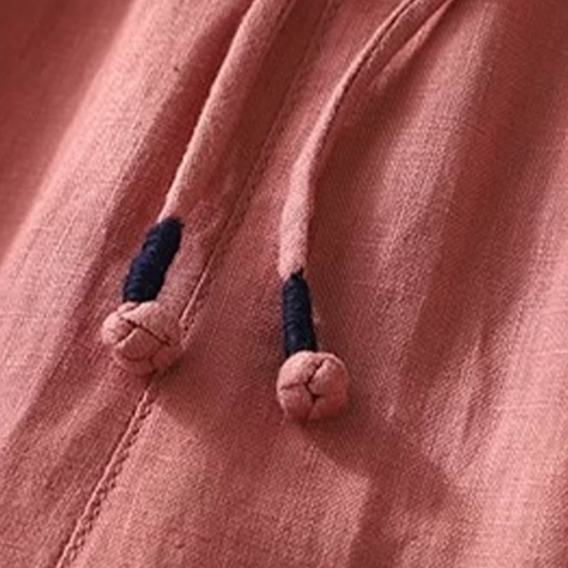 Buddha Stones通勤用カラーコントラストドローストリング7-8丈レディースパンツ（ポケット付き） - image 3