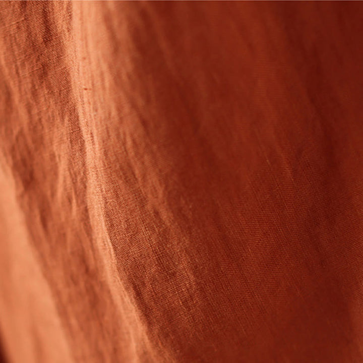 Buddha Stonesカジュアル 無地 シワデザイン ドローストリング 9丈 コットンリネン レディース ワイドレッグパンツ ポケット付き - image 7