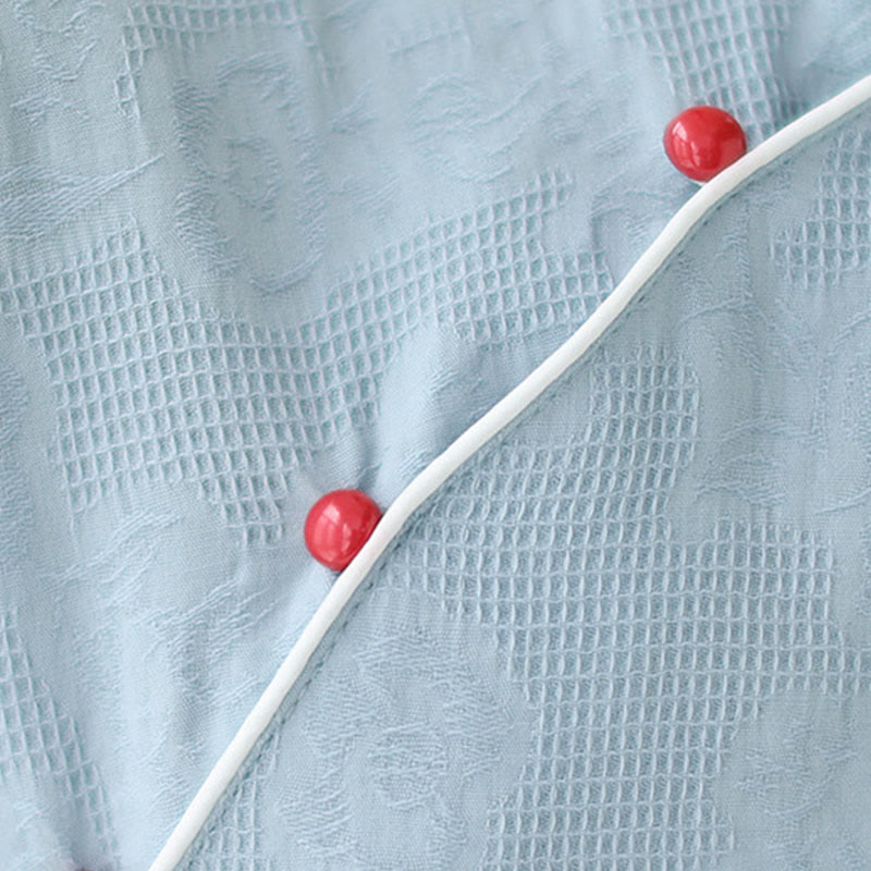 Buddha Stonesの純色半袖ジャカード中国チャイナドレス、ポケット付き - image 14